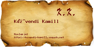 Kövendi Kamill névjegykártya